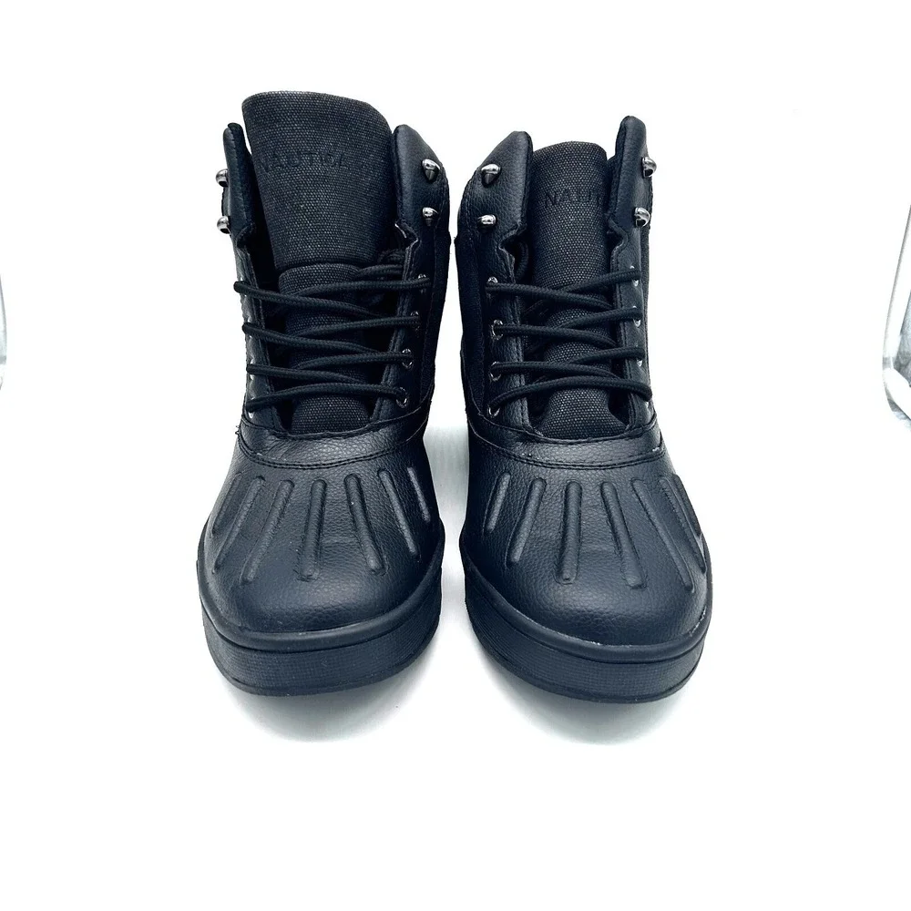 Nautica Mens Duck Boot Size 11  New Bedford/ Black Canvas‎